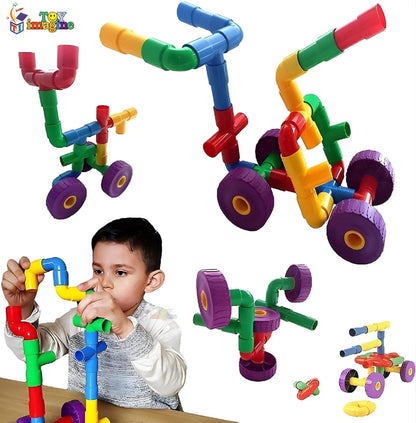 Pipe-Shaped Puzzle Building Blocks