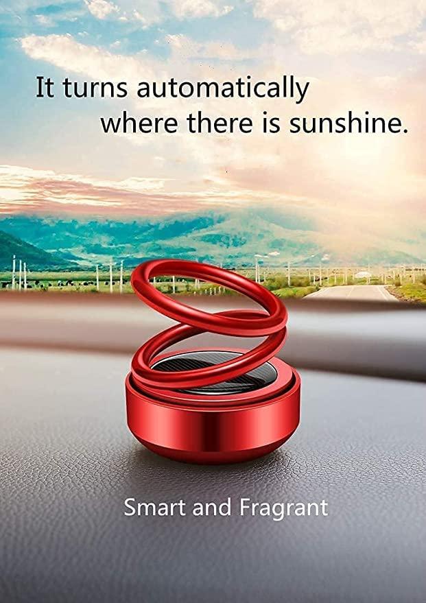 Solar Powered Rotating Red Solar Perfume Car Air Freshener Car Dashboard Accessory for Car