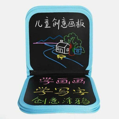 Erasable Doodle Slate Painting Kit for Kids Drawing Book with Wet Wipes & Colors for Kids (Any Color)