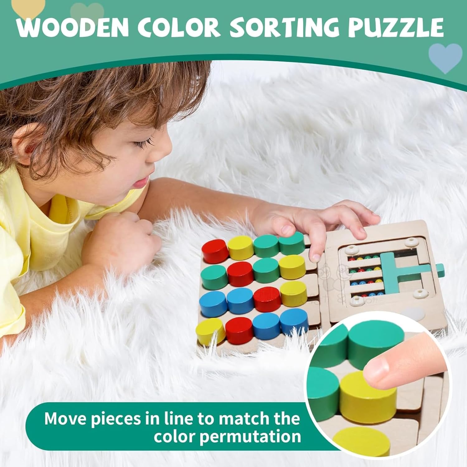 Puzzle Brain Teaser | Travel Games | Montessori Colour Matching Toys