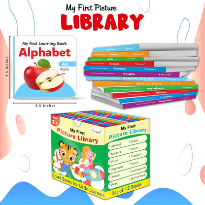 Kid's First Library Box, Learning book for preschoolers, Educational picture books for toddlers Of 12 Board Books