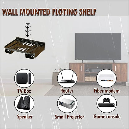 Set Top Box Wall Mount with Double Remote Holder for TV & Accessories