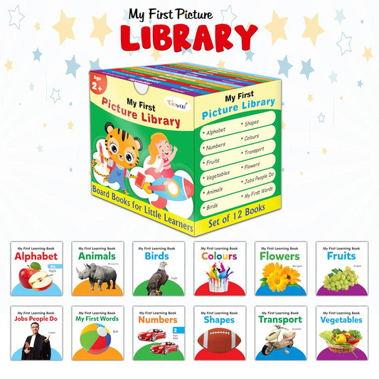 Kid's First Library Box, Learning book for preschoolers, Educational picture books for toddlers Of 12 Board Books