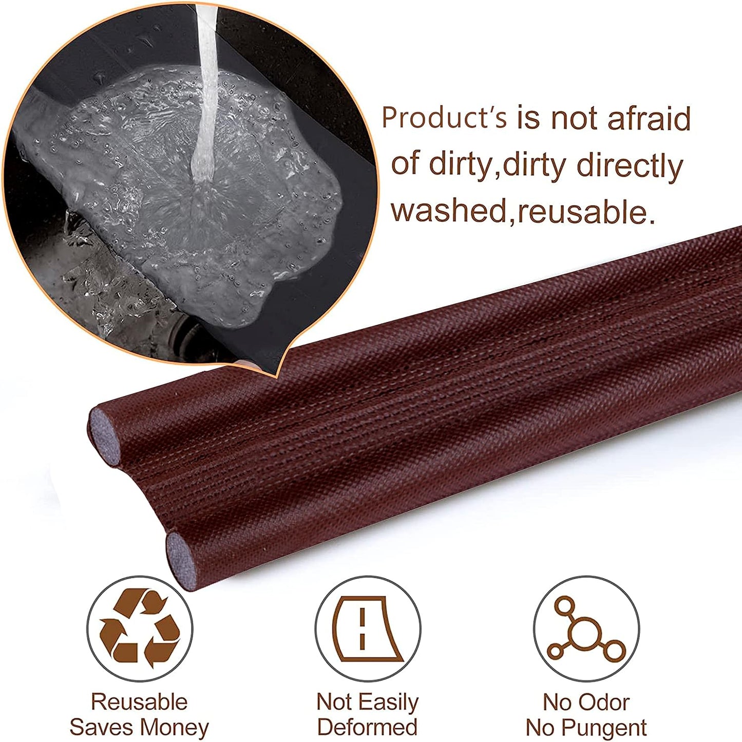 Door Bottom Sealing Strip Guard for Home - 2Pc (Brown )