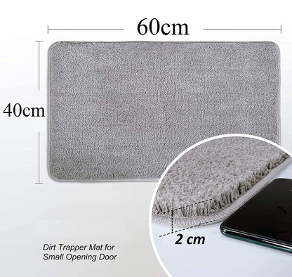 Door Mat in Living Area Bathroom Office Home Kitchen Floor Entrance with Anti Slip Rubber Backing (40x 60 cm, Grey)