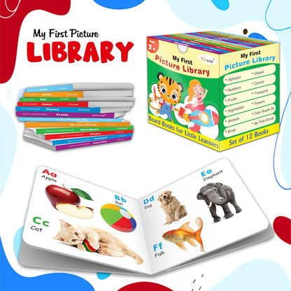 Kid's First Library Box, Learning book for preschoolers, Educational picture books for toddlers Of 12 Board Books