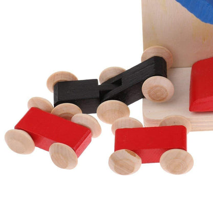 Wooden Race Track Car Ramp Toys for Toddlers - Motor Skills Playset