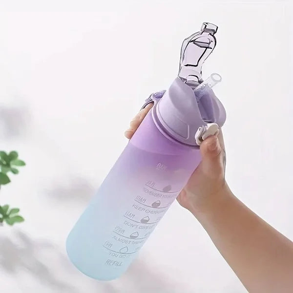 800ml Motivational Water Bottle with Straw & Time Maker