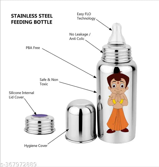 Grade Steel Milk & Water Feeding Bottle for Kids-260 ML