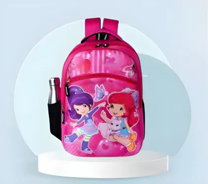 Sweet Friends Cartoon Printed School bag for Kids | Comfortable School Bag | Colour - Pink